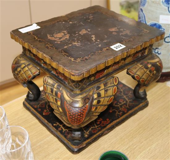 A Japanese lacquered stand